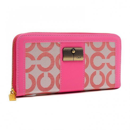 Coach Kristin Lock In Signature Large Pink Wallets ETH | Coach Outlet Canada